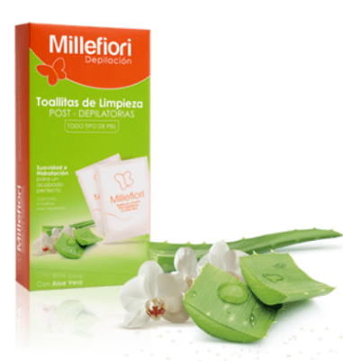 TOALLITAS POST DEPILATORIA MILLEFIORI CON ALOE VERA1