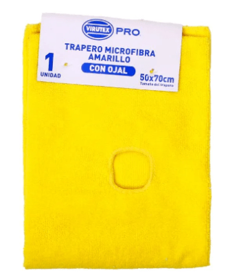TRAPERO MICROFIBRA CON OJAL 50X70 CM  AMARILLO VIRUTEX