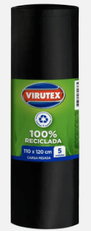 BOLSA DE BASURA VIRUTEX BIO 110X120CM 5 UNIDADES