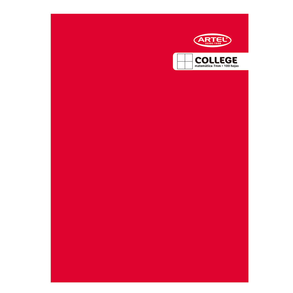Cuaderno college artel 100 hojas 7mm2