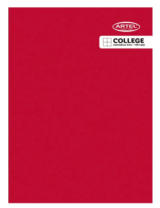 CUADERNO ARTEL COLLEGE MATEMATICA 5MM 100 HOJAS4