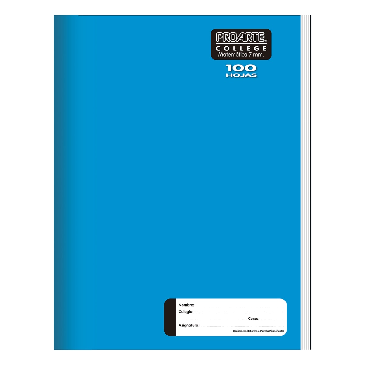 Cuaderno College Proarte 100 hojas 7mm Liso2