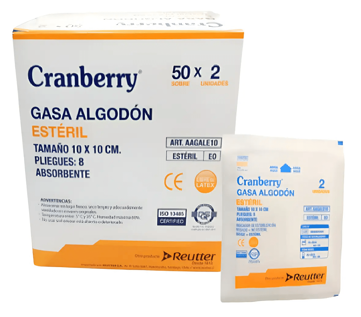 GASA ALGODÓN ESTÉRIL 10X10 CM 50 SOBRES DE 2 UNIDADES CRANBERRY3