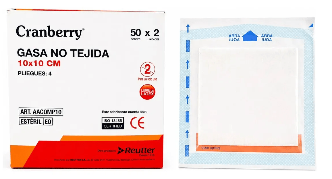 GASA NO TEJIDA 10X10 50 SOBRES DE 2 UNIDADES C/U CRANBERRY3