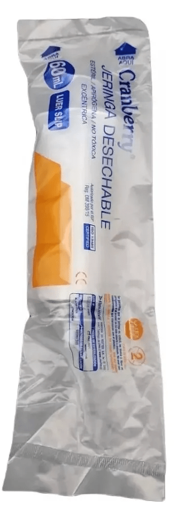 JERINGA DESECHABLE EXCÉNTRICA APIRÓGENA 60ML LUER SLIP S/AGUJA 25 UNIDADES CRANBERRY2