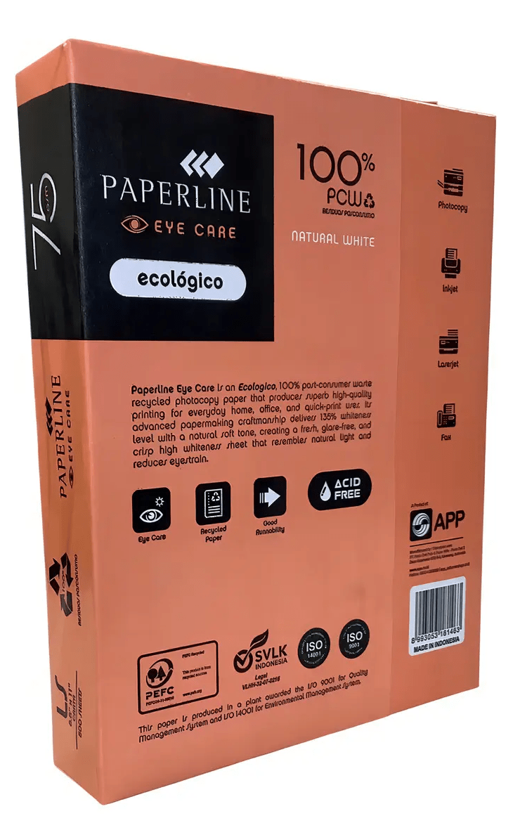 RESMA EYE CARE PAPERLINE ECOLÓGICO CARTA 8.5X11 500HOJAS 75GR2