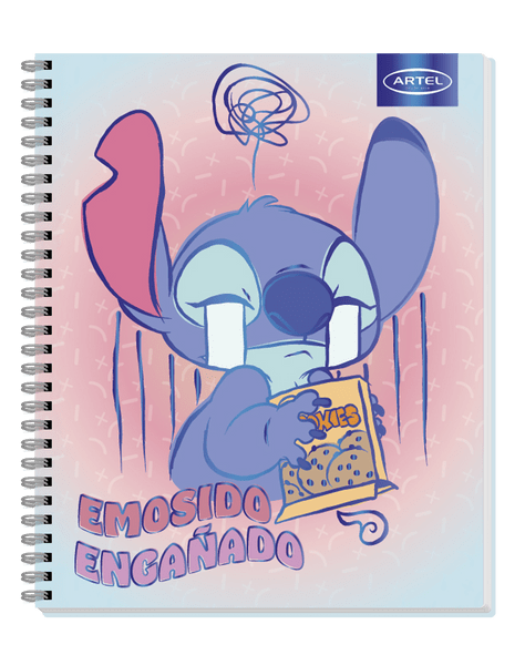 CUAD UNI ARTEL STITCH FRASES MATEMÁTICA 7MM T/DURA D/ESPIRAL 100 HOJAS3