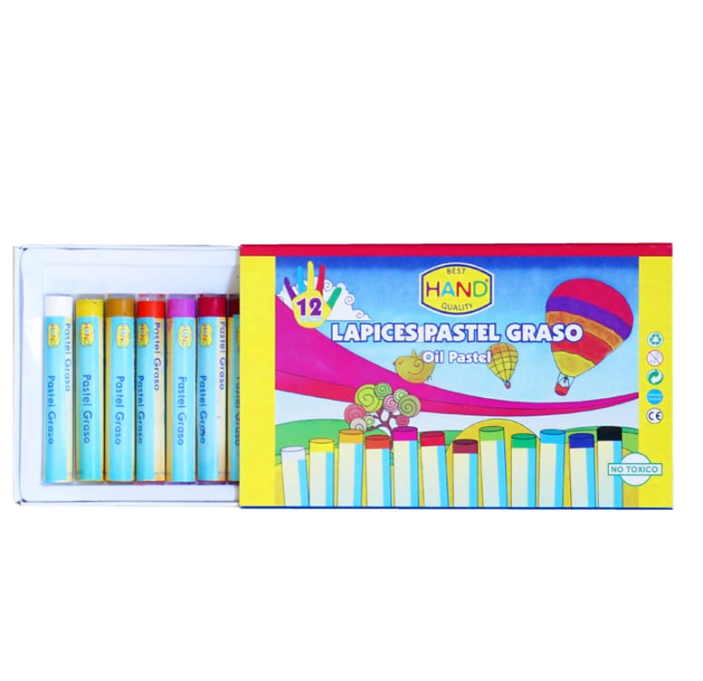 LAPICES PASTEL GRASO HAND 12COLORES 0