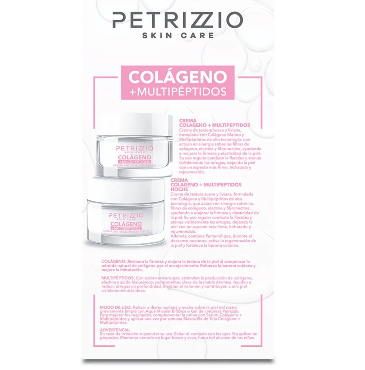 EST PETRIZZIO SKIN CARE COLÁGENO + MULTIPÉPTIDOS TRATAMIENTO ANTIEDAD -FIRMEZA DIA Y NOCHE3