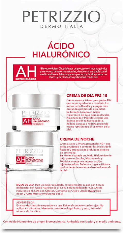 EST PETRIZZIO SKIN CARE ÁCIDO HYALURÓNICO TRATAMIENTO RELLENADOR DE ARRUGAS DÍA+ NOCHE2