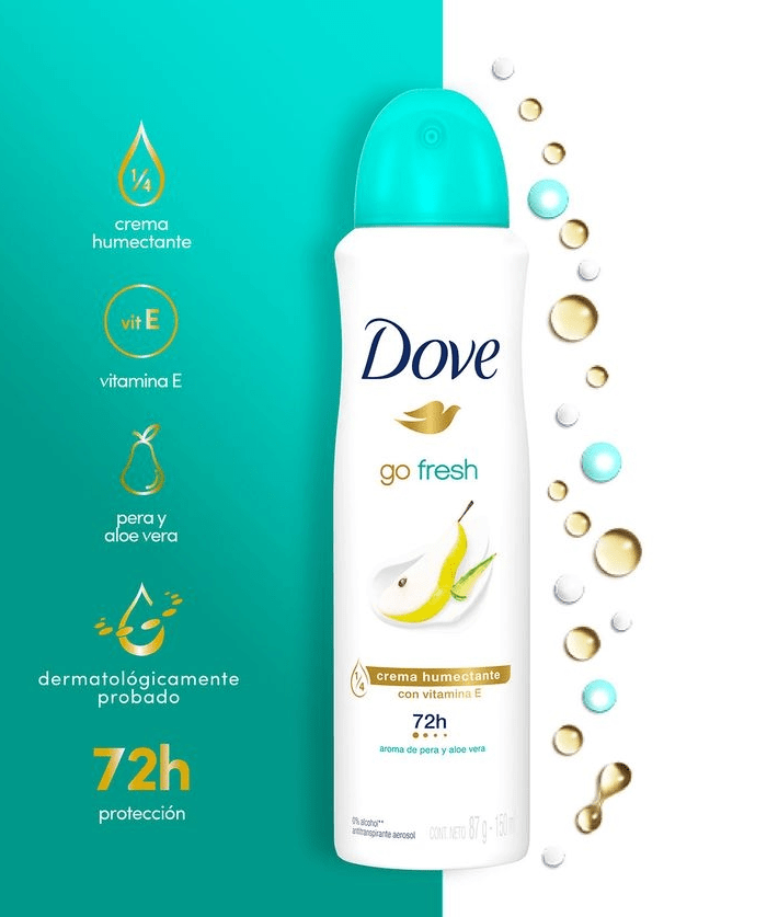 DEO SP DOVE DAMA GO FRESH PERA Y ALOE VERA  72H 150ML2