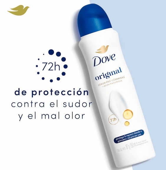 DEO SP DOVE DAMA ORIGINAL SERUM PRO CERAMIDAS+ACIDO HIALIRONICO 72HRS 150ML2