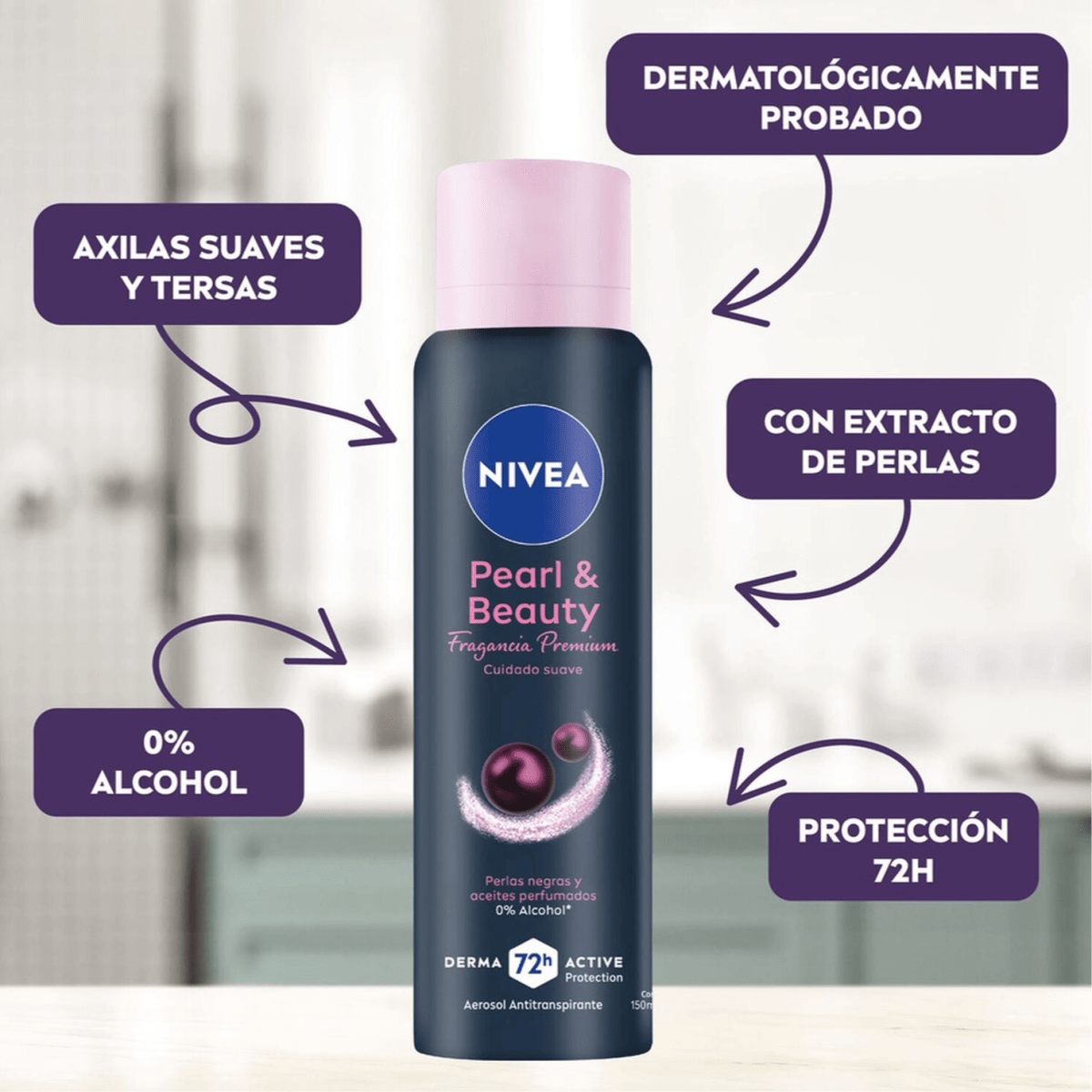 DEO SPRAY NIVEA PEARL & BEAUTY  FRAGANCIA PREMIUM 150ML2