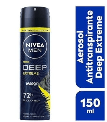 DEO SP NIVEA MEN DEEP EXTREME MAXX TECH BLACL CARBÓN 72H 150ML 0