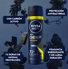 DEO SP NIVEA MEN DEEP EXTREME MAXX TECH BLACL CARBÓN 72H 150ML2