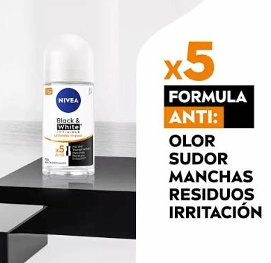 DEO ROLL-ON NIVEA BLACK WHITE INVISIBLE ULTIMATE IMPACT X5 ANTI 72H 0% ALCOHOL 50ML2