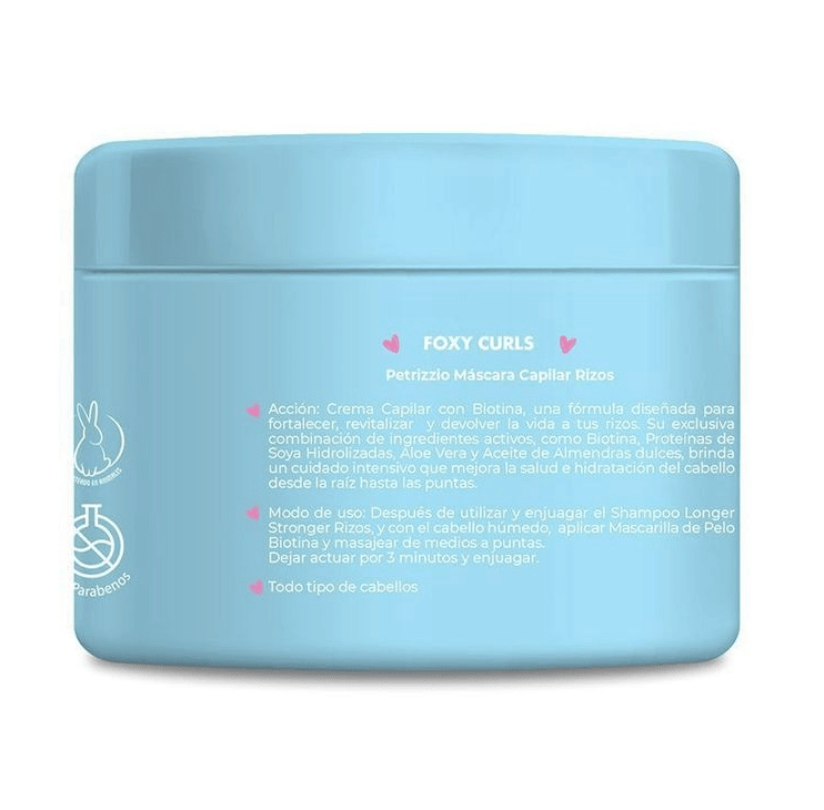 MASCARILLA DE TRATAMIENTO CAPILAR PZZO FOXY  RIZOS CURLS 400GR3