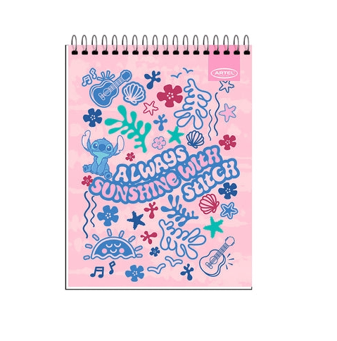 CROQUERA ARTEL 16X21CM STITCH BEACH 80HOJAS3