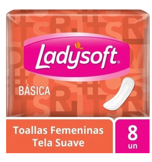 TOALLA HIGIÉNICAS LADYSOFT BASICA 8 UNIDADES S/ALAS 1