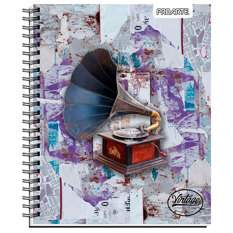 Cuaderno Universitario Proarte 100 hojas 7mm  D/espiral T/extra Dura vintage3