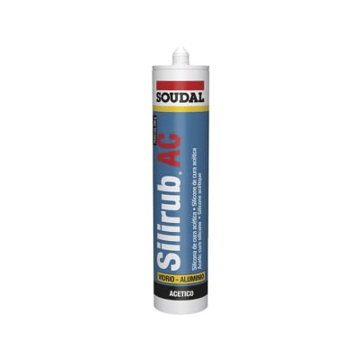 SILICONA ACETICA ALUMINIO SOUDAL 280 ML SILIRUB AC +1