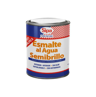 ESMALTE AL AGUA SEMIBRILLO BLANCO 1/4GL1