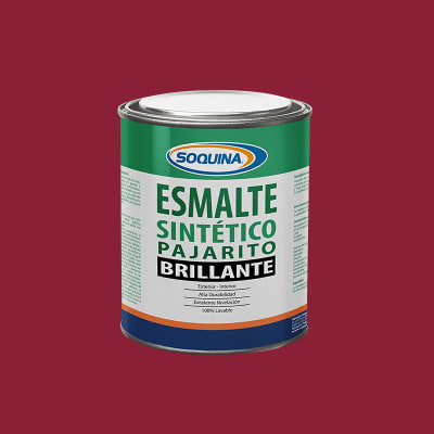 PINTURA ESMALTE SINTETICO PAJARITO COLOR ROJO MANDARIN 1/4 GL MARCA SOQUINA1