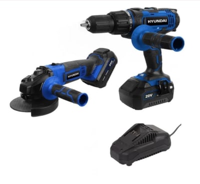 PACK:TALADRO PERCUTOR 20 V, 50 NM (CON CARBONES)+ ESMERIL ANGULAR 20 V (CON CARBONES)+ BATERIA LI-IO1