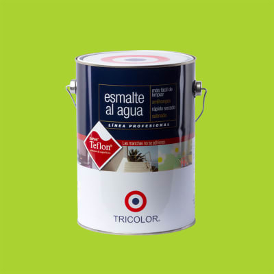 PINTURA ESMALTE AL AGUA PROFESIONAL COLOR PISTACHO 1GL MARCA TRICOLOR1