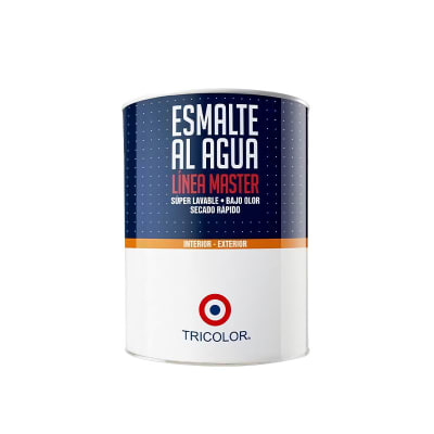 PINTURA ESMALTE AL AGUA SEMIBRILLO MASTER COLOR BLANCO 1/4 GL MARCA TRICOLOR1