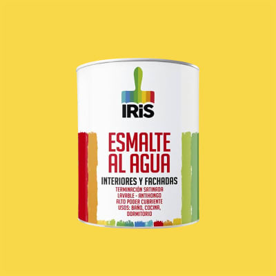 PINTURA ESMALTE SINTETICO COLOR AMARILLO ORO 1/4 GL MARCA IRIS1