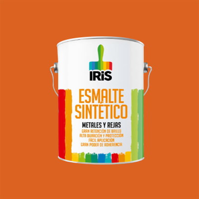 PINTURA OLEO BRILLANTE COLOR NARANJA 1 GL MARCA IRIS1