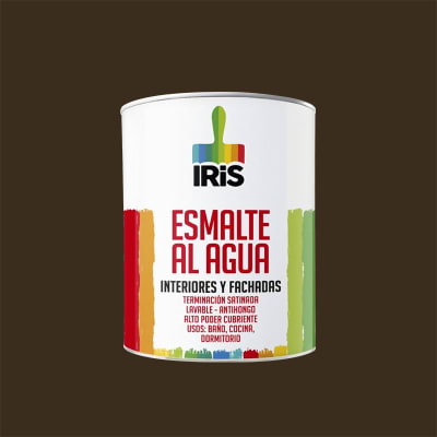 PINTURA OLEO BRILLANTE COLOR CAFE 1/4GL MARCA IRIS1