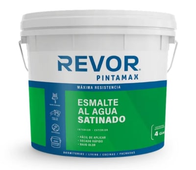 ESMALTE AL AGUA SATINADO PINTAMAX REVOR BLANCO 4GL 96630000P41