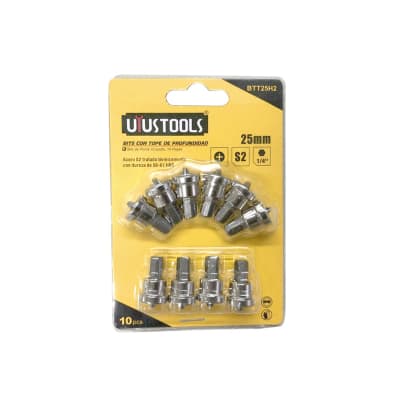 BITS CON TOPE DE PROFUNDIDAD 25MMXPH2 10UN/SET UYU1