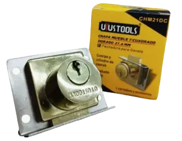 CHAPA MUEBLE DORADO T/CUADRADO 21.6mm (CM-24C) UYU1