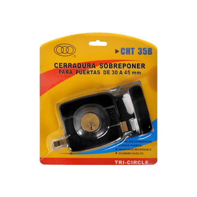 CHAPA TRI-CIRCLE DE SOBREPONER NEGRA NO.35 BLISTER CHT35B1