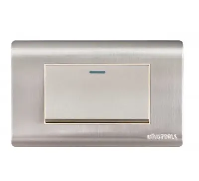 CONMUTADOR EMPO. SIMPLE 16A ACERO-INOX CURVA UYU1
