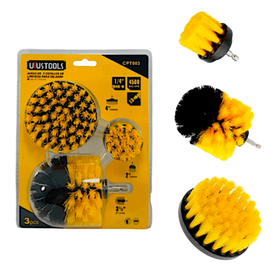 JUEGO DE 3 CEPILLOS DE LIMPIEZA PARA TALADRO UYU1