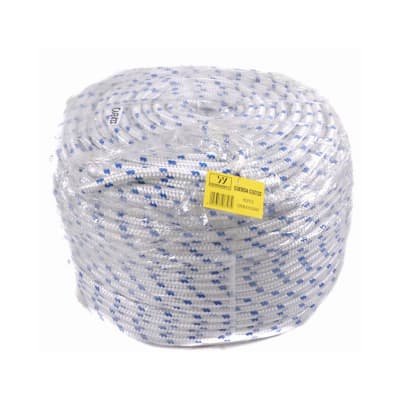 CUERDA TRENZADA 16 HILOS BLANCO/AZUL 12MMX200M1