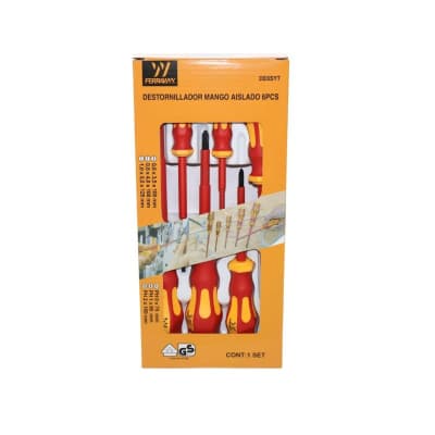DESTORNILLADOR ELECTRICIDAD MANGO AISLADO 6PCS FWYY-YT1