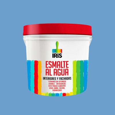 PINTURA ESMALTE AL AGUA AZUL PQTE VELA 1GL IRIS1