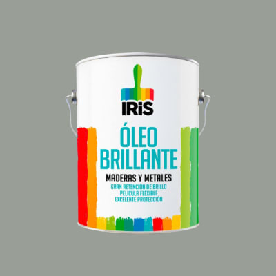 PINTURA OLEO BBRILLANTE GRIS PLATA 1GL IRIS1