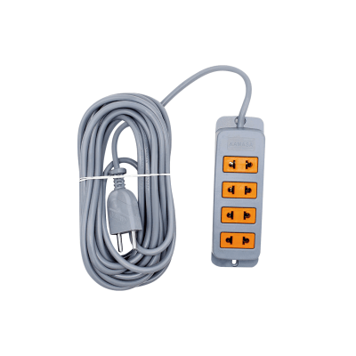 TOMA CORRIENTE 8M 4 SALIDAS PLOMO KAMASA1