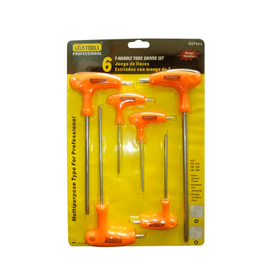 JUEGO DESTORNILLADOR PUNTA ESTRELLA MANGO TIPO T 6PCS UYUSTOOLS1
