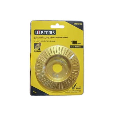 DISCO DESBASTE PARA TALLAR MADERA BISELADO 100MM UYUSTOOLS DTM01002