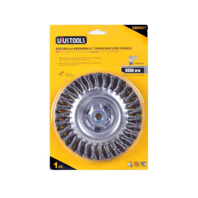 ESCOBILLA REDONDA 6'' TRENZADO CON TUERCA UYUSTOOLS EBR06T1
