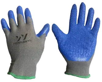 GUANTE TELA+GOMA 0016 (GRIS+AZUL) 7'' GD0016-7-GR1