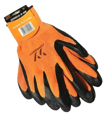 GUANTE DE TELA + GOMA NARANJO+NEGRO TALLA 91