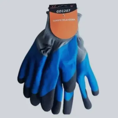 GUANTE TELA+GOMA 3/4 ENGOMADO 1207 GRIS AZUL NEGRO 8 FWYY1